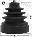 Febest 2115-CA223LHT Boot Inner CV Joint Kit 87X98X26