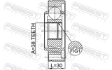 Febest 2011-LASHAF Propshaft CV Joint 38X108
