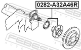 Febest 0282-A32A46R Rear Wheel Hub