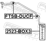 Febest 2523-BOX3 Front Stabilizer Link / Sway Bar Link