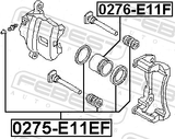 Febest 0276-E11F Front Caliper Piston D54