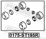 Febest 0175-ST195R Rear Wheel Brake Cylinder Repair Kit (Set For Two Sides)