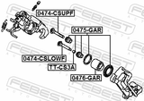 Febest 0475-GAR Rear Brake Caliper Repair Kit (Set For One Side)
