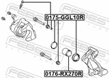 Febest 0175-GGL10R Rear Brake Caliper Repair Kit (Set For Two Sides)