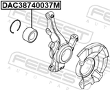 Febest DAC38740037M Front Wheel Bearing 38X74X37