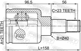 Febest 2111-FUSMTLH Inner CV Joint Left 21X40X23