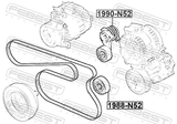 Febest 1988-N52 Pulley Idler
