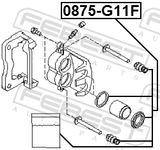Febest 0875-G11F Front Brake Caliper Repair Kit (Set For One Side)