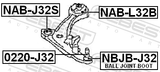 Febest NAB-L32B Rear Bushing, Front Control Arm (Hydro)