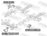 Febest HYM-D34WDLH Left Engine Mount (Hydro)