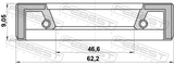Febest 95FAS-54620909X Oil Seal Rear Hub 46.6X62.2X9.05X9.05