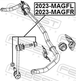 Febest 2023-MAGFR Front Right Stabilizer Link / Sway Bar Link