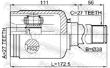 Febest 1611-221FRH Inner CV Joint Right 27X38X27