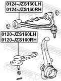 Febest 0120-JZS160RH Front Lower Ball Joint Right