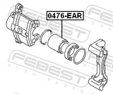 Febest 0476-EAR Rear Caliper Piston D34.8