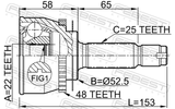 Febest 1210-012A48 Outer CV Joint 22X52.5X25