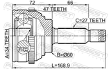 Febest 2210-MAGA47 Outer CV Joint 34X60X27