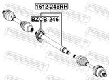 Febest BZCB-246 Axle Shaft Bearing