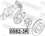 Febest 0582-3R Rear Wheel Hub
