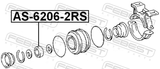 Febest AS-6206-2RS Ball Bearing 30X62X16