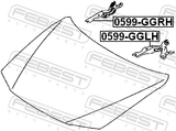 Febest 0599-GGLH Hinge Assembly Hood Left