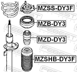 Febest MZD-DY3 Front Shock Absorber Jounce Bumper