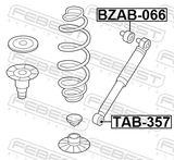 Febest BZAB-066 Bushing, Rear Shock Absorber