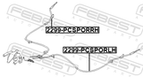 Febest 2299-PCSPORLH Parking Brake Cable, Left