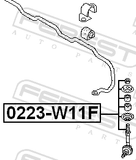 Febest 0223-W11F Front Stabilizer Link / Sway Bar Link