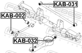 Febest KAB-032 Rear Arm Bushing