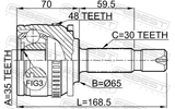 Febest 1410-ISTA48 Outer CV Joint 35X65X30