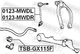 Febest 0123-MWDR Front Right Stabilizer Link / Sway Bar Link