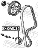 Febest 0387-RN Timing Belt Tensioner Pulley