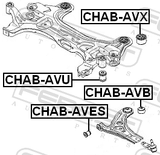 Febest CHAB-AVB Rear Bushing, Front Control Arm