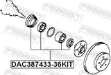Febest DAC387433-36KIT Front Wheel Bearing Repair Kit 38X74X33X36