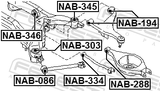 Febest NAB-345 Rear Crossmember Bushing (Hydro)