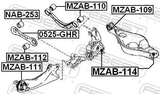 Febest MZAB-114 Rear Knuckle Bushing