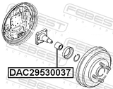 Febest DAC29530037 Rear Wheel Bearing 29X53X37