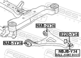 Febest 0220-Y34 Ball Joint Front Lower Arm