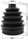 Febest 2317P-B6 Boot Outer CV Joint Kit Pvc 86.1X114.3X25.9