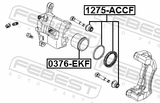 Febest 1275-ACCF Front Brake Caliper Repair Kit (Set For One Side)