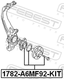 Febest 1782-A6MF92-KIT Front Wheel Hub Kit
