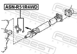 Febest ASN-R51R4WD Cross Shaft Joint, Drive Shaft 27X92