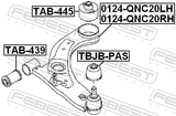 Febest 0124-QNC20RH Right Front Arm