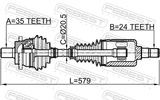 Febest 1614-211RH Front CV Axle Shaft Right 24X556X35