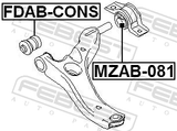 Febest FDAB-CONS Front Bushing, Front Control Arm