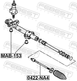 Febest MAB-153 Steering Rack Bushing