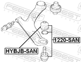 Febest 1220-SAN Ball Joint Front Lower Arm