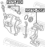 Febest 2377C-TIGF Front Brake Caliper Bracket Carrier