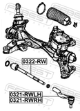 Febest 0321-RWLH Steering Tie Rod End Left